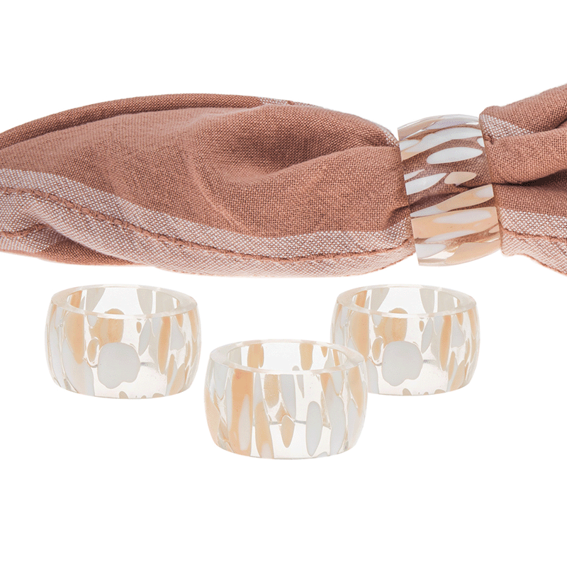Terrazo Glass Napkin Rings (Set of 4)