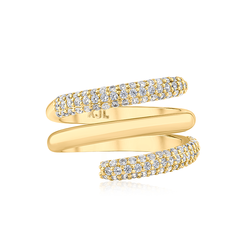 1.25 Cttw Pave Spiral Cz Wrap Ring - Size 7