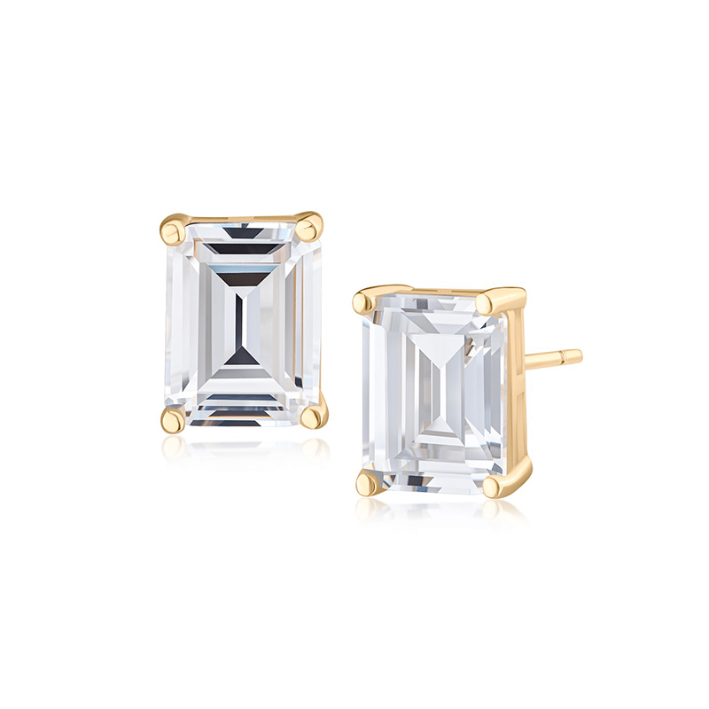 4 Cttw Emerald Studs