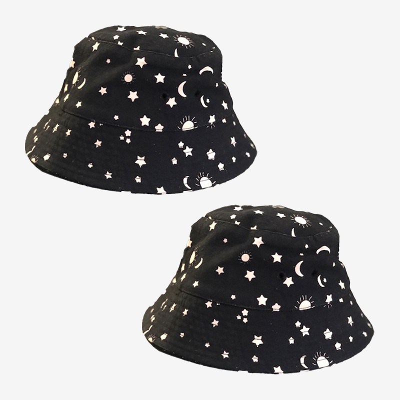 TO THE MARKET Bucket Hat - Moon & Star Print