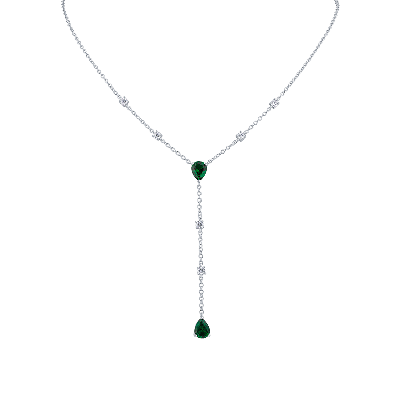 2 Cttw Cz By The Yard Pear Y Necklace