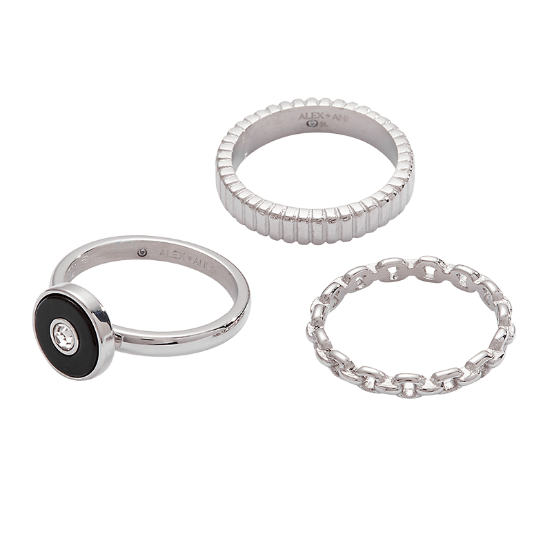 Black Onyx Ring Set of 3