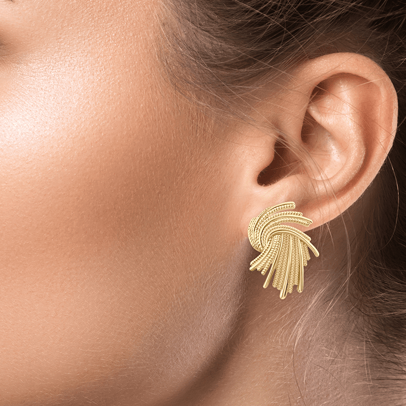 Whispy Strands L/R Statement Earring