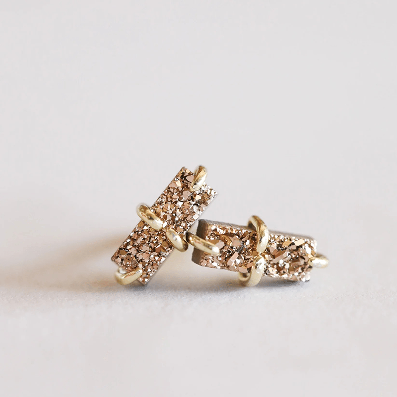 Druzy Bar - Rose Gold