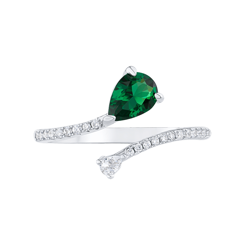 2 Cttw Pear/Rnd Cz Delicate Overlay Ring - Size 6