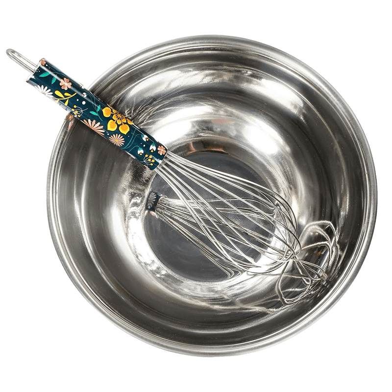 Yellow Paisley Bowl with whisk