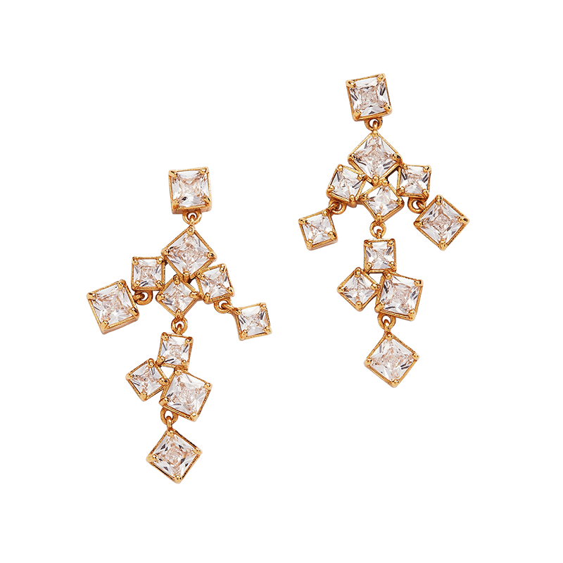 Crystal Chandelier Statement Earrings