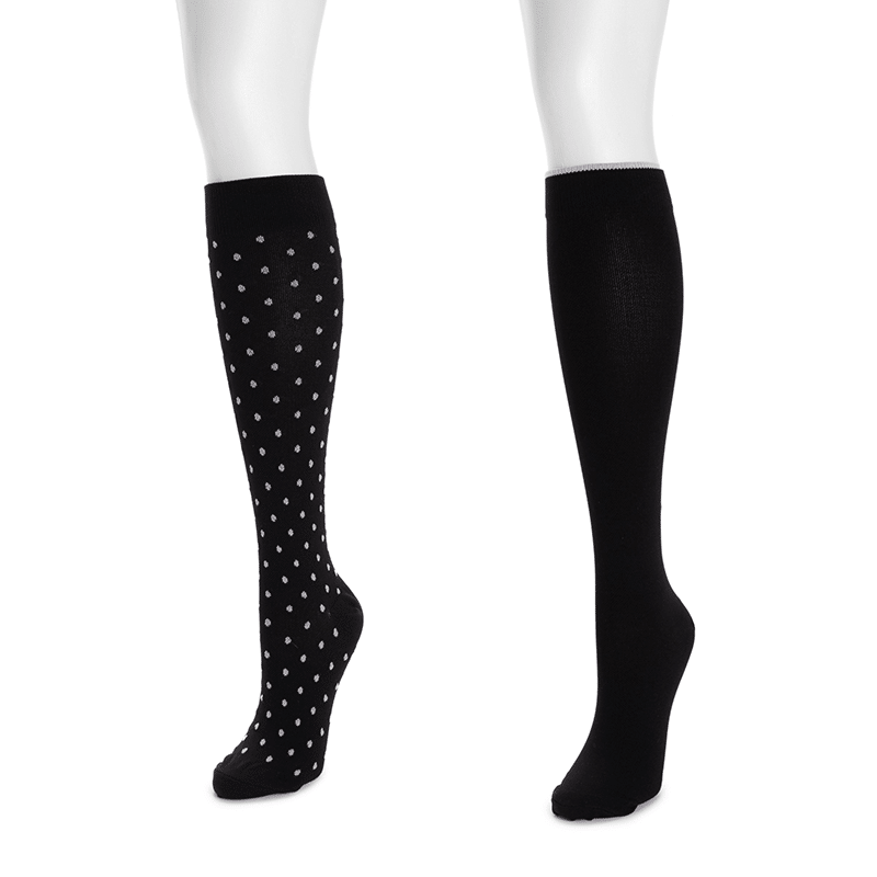 Womens 2 Pair Pack Nylon Blend Compression Socks
