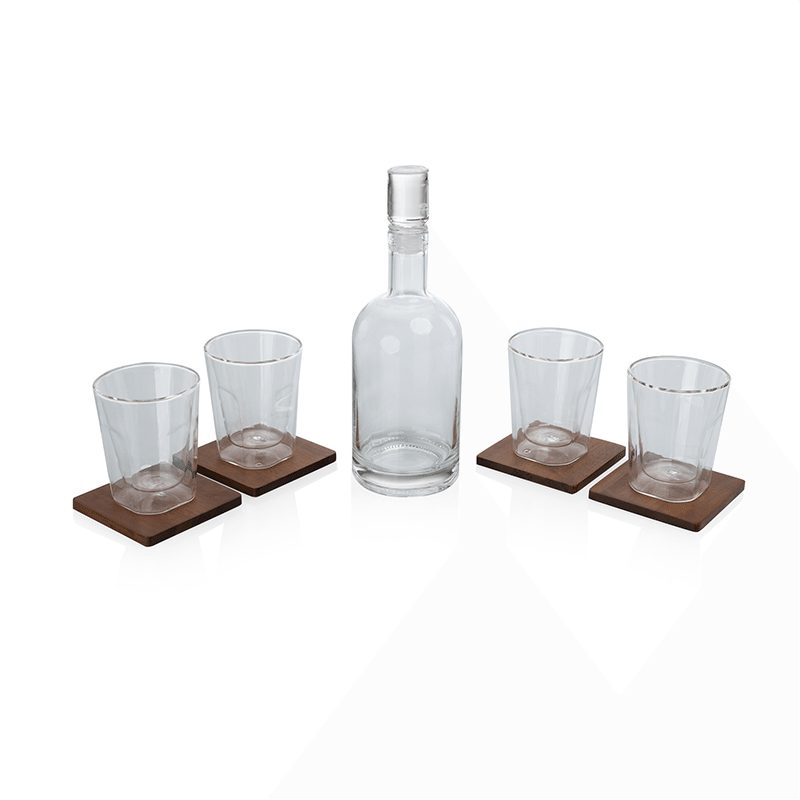 Ambassador Whiskey Decanter with 4 Lowball Glasses