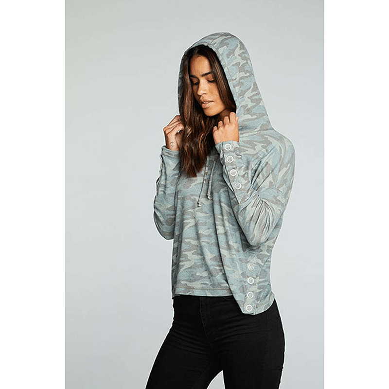 Rib Drop Shoulder Pullover Hoodie