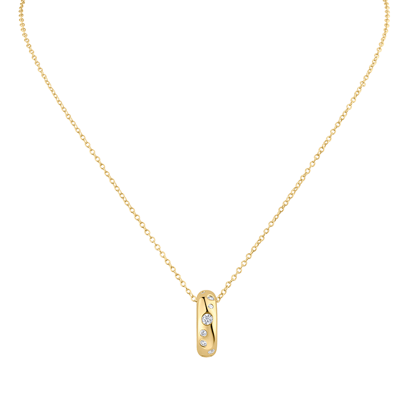 2 Cttw Rnd Cz Scatter Band Charm Necklace