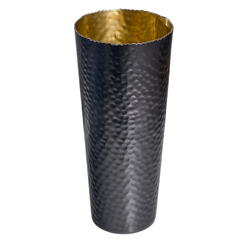 13" Black & Gold Vase