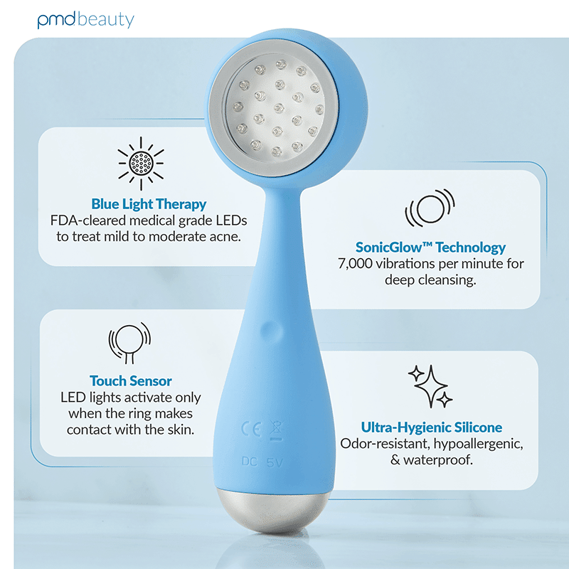 Clean Acne Cleansing Device with Blue Light Therapy