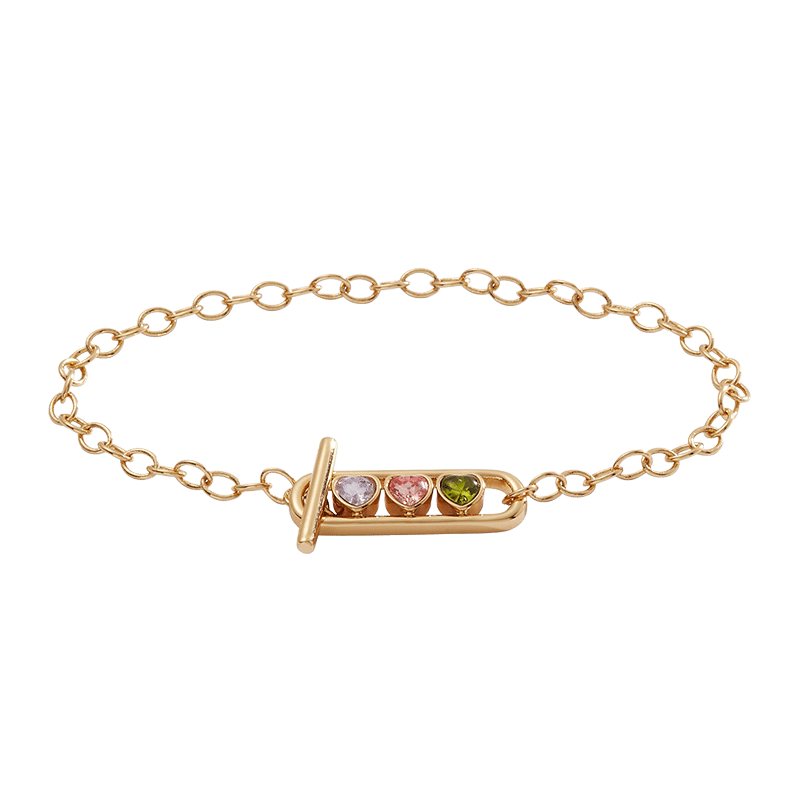 Heart Crystal Toggle Bracelet