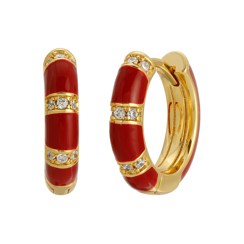 Lamill Huggies (Gold Garnet Enamel/Gold)