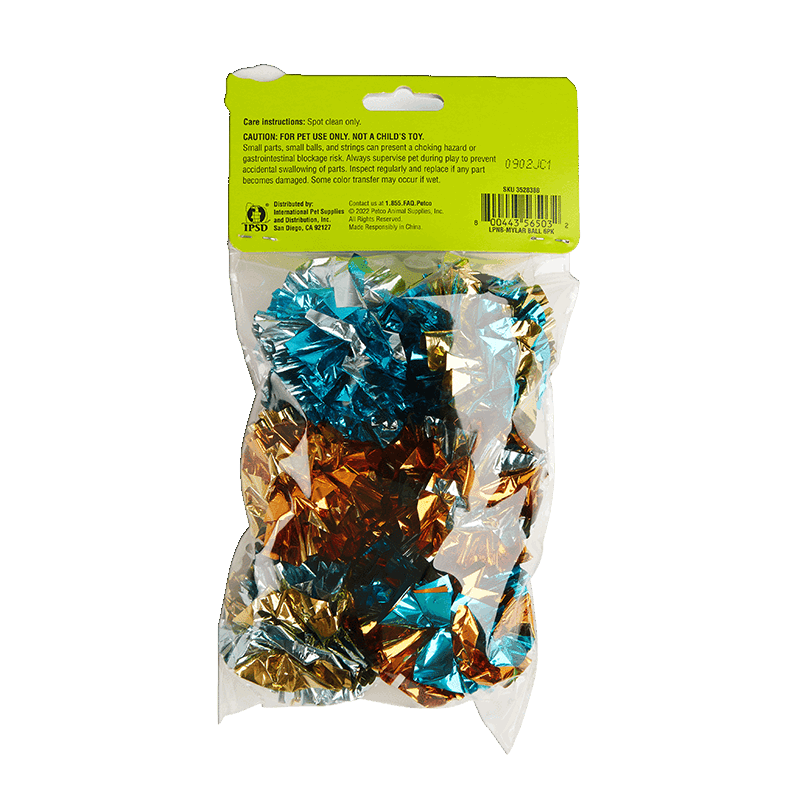 Crinkle Ball Toy for Cats, Pack of 6