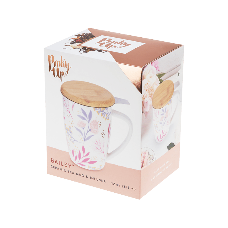 Bailey Botanical Bliss Ceramic Tea Mug & Infuser