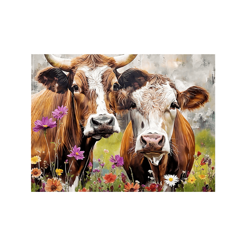Wild Cows Ready to Hang Canvas