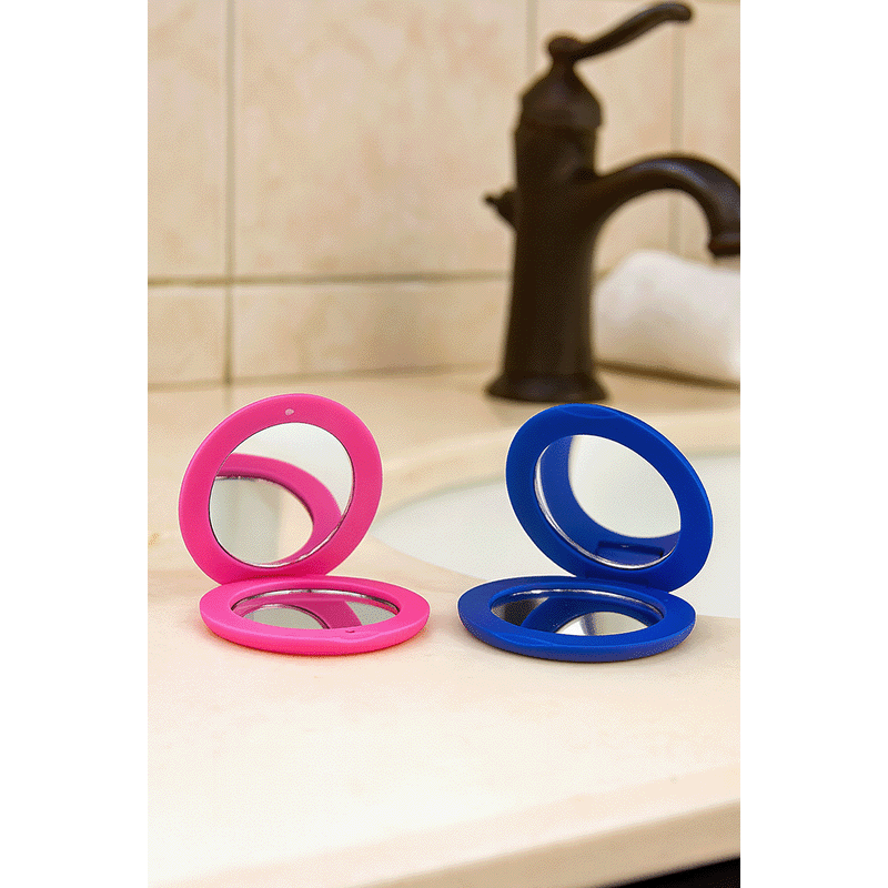 Soft Touch Dual Magnification Travel Mirror (2 Pack)
