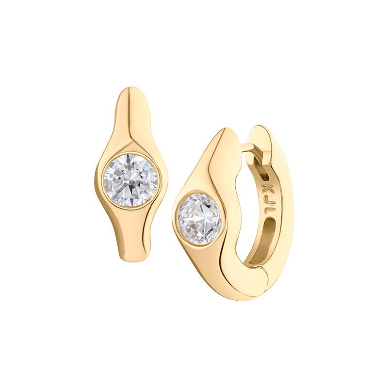 2 Cttw Round Cz Inlay Trend Hoops