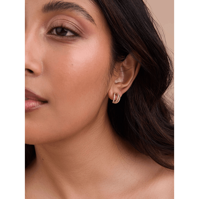 Harper Huggie Hoops (Rose Gold)