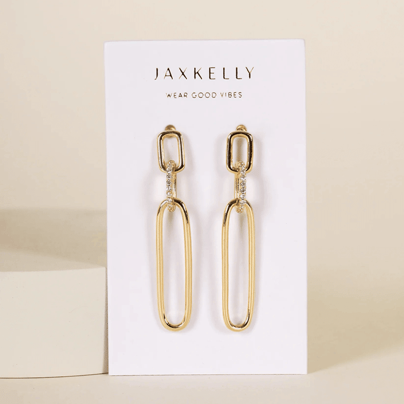 Pave Link Drop earring