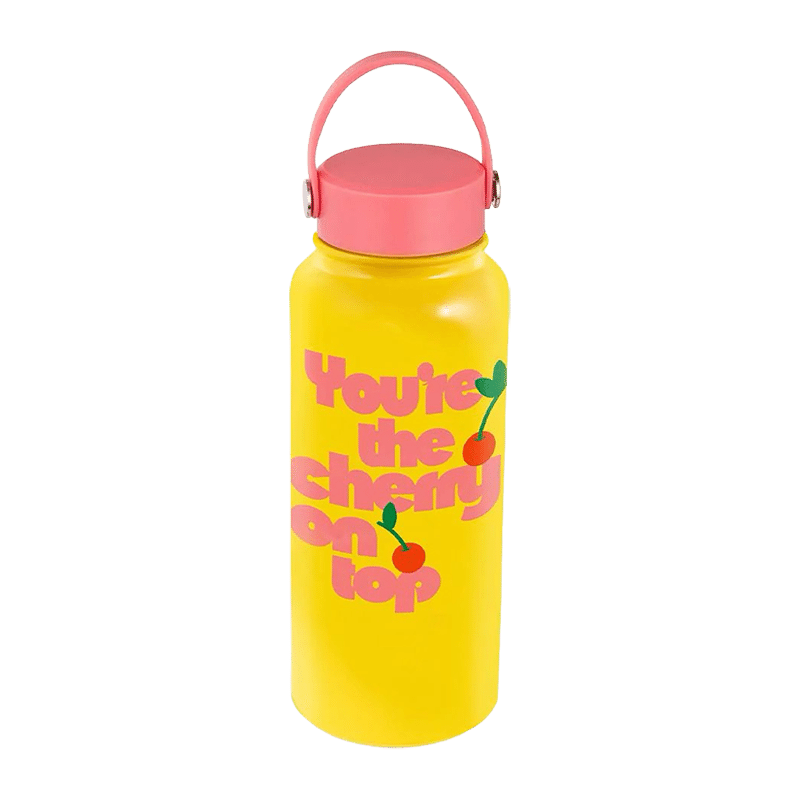 Stainless Steel Water Bottle, Cherry on Top
