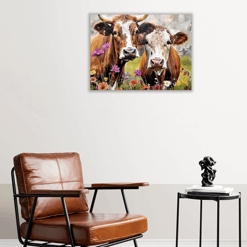 Wild Cows Ready to Hang Canvas
