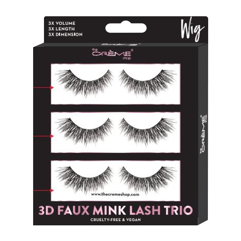 The Creme Shop Faux Mink Eyelash Trio - Wig