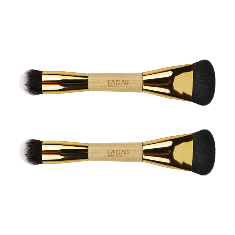 Natural Wood Dual-Sided Makeup Brush (2 Pack)
