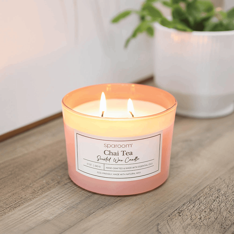 Half Moon Candle Warmer Lamp & Chai Tea Scented Candle