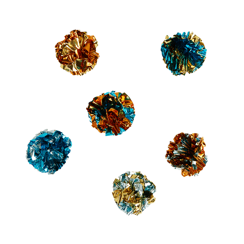 Crinkle Ball Toy for Cats, Pack of 6