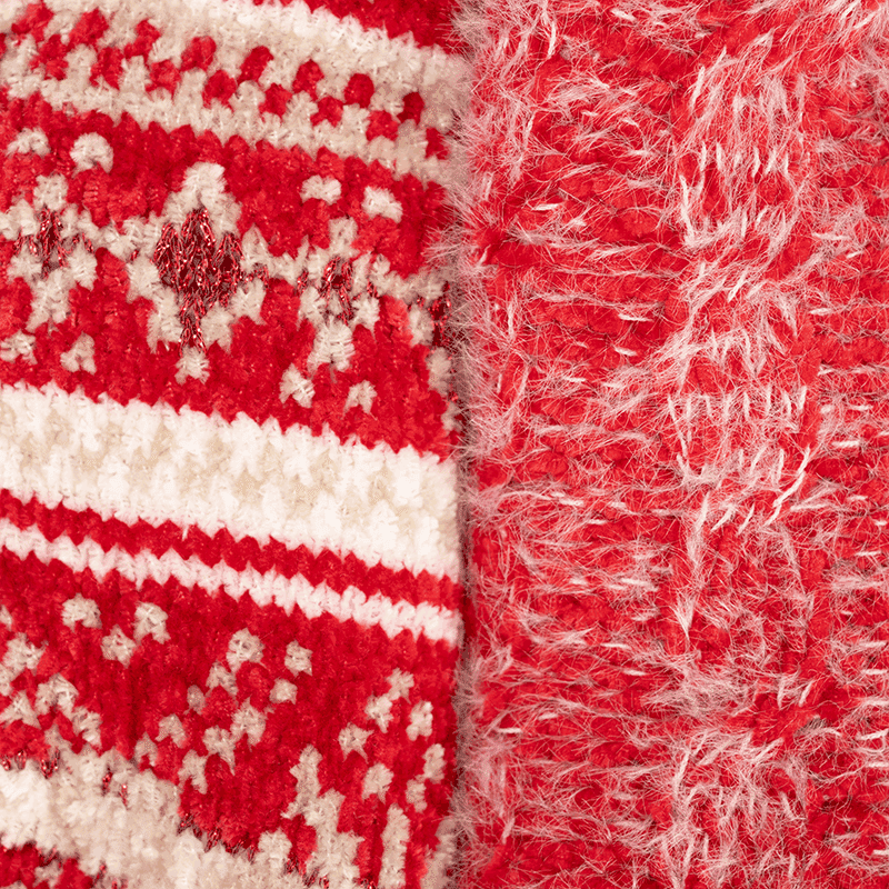 2 Pair Pack Chenille/Eyelash Mix Cabin Socks