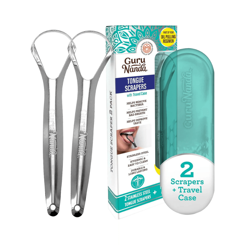 Spoon Shaped Stainless Steel Tongue Scraper (2 Pack)