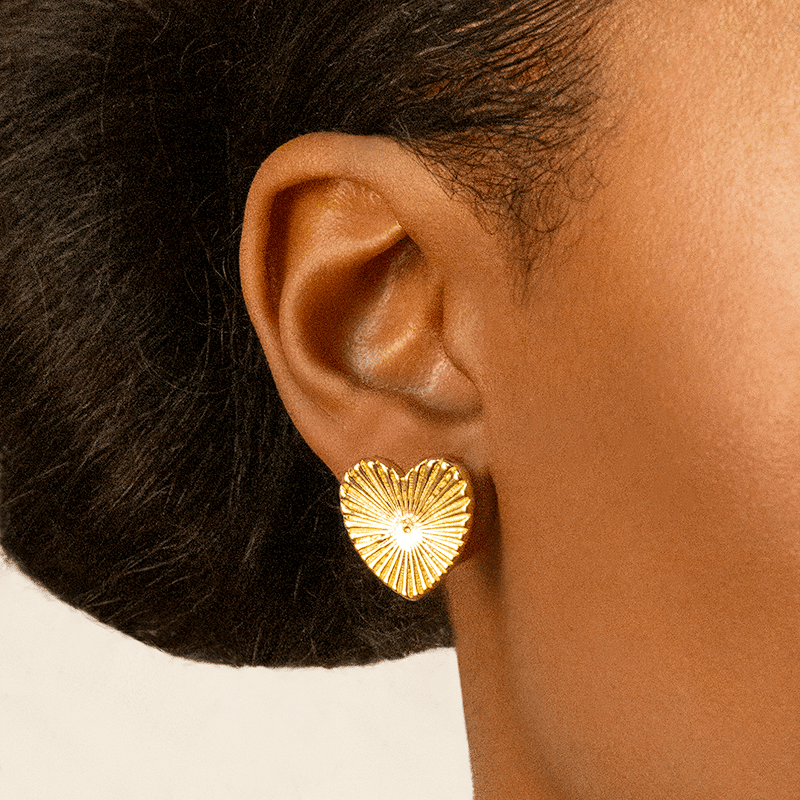 Etched Heart Earring