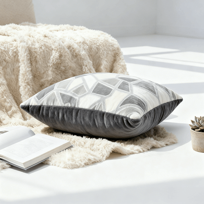 Jacquard Patterned Throw Pillow Cover (2 Pack)