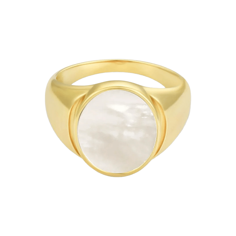Mother of Pearl Signet Ring