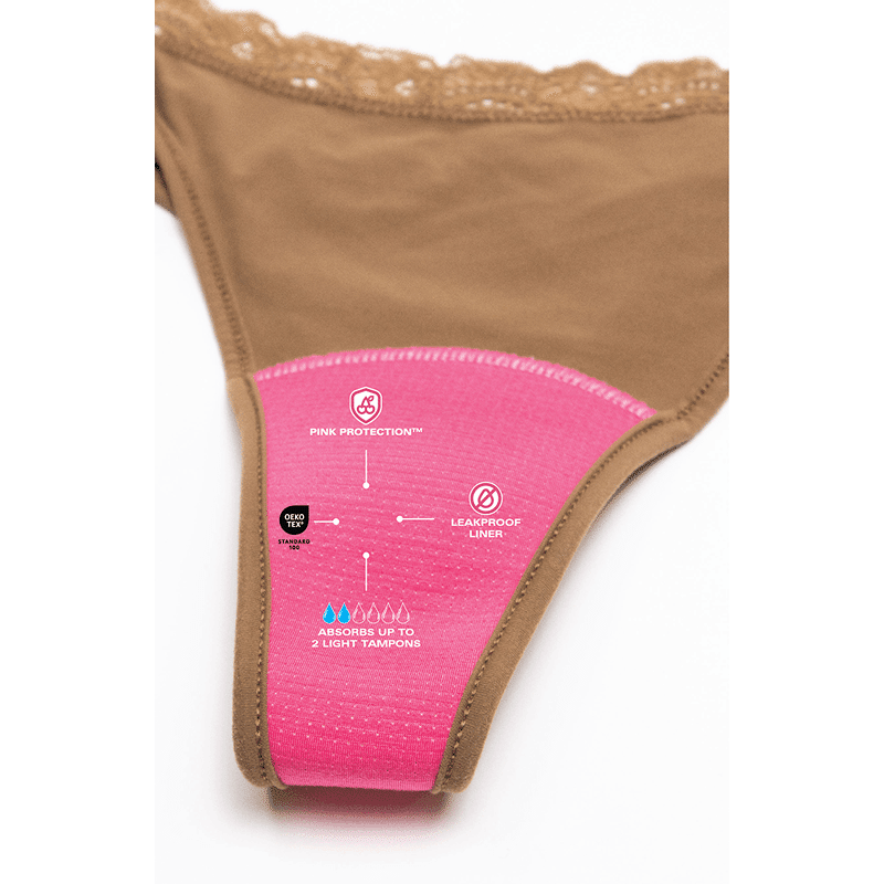 Ultra Smooth Lace Leakproof Dipped Thong Liner