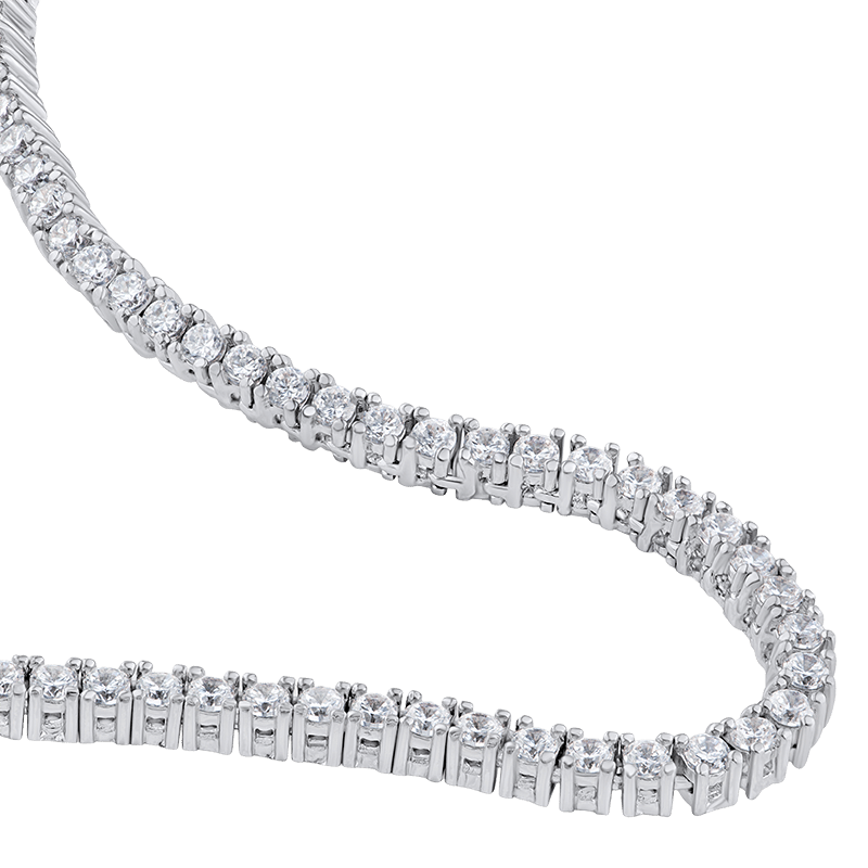 8Cttw Rnd Cz (2Mm) Delicate Tennis Necklace