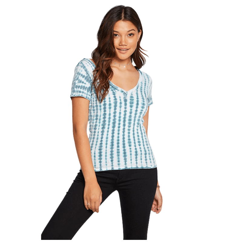 Rib Short Sleeve V Neck Tee