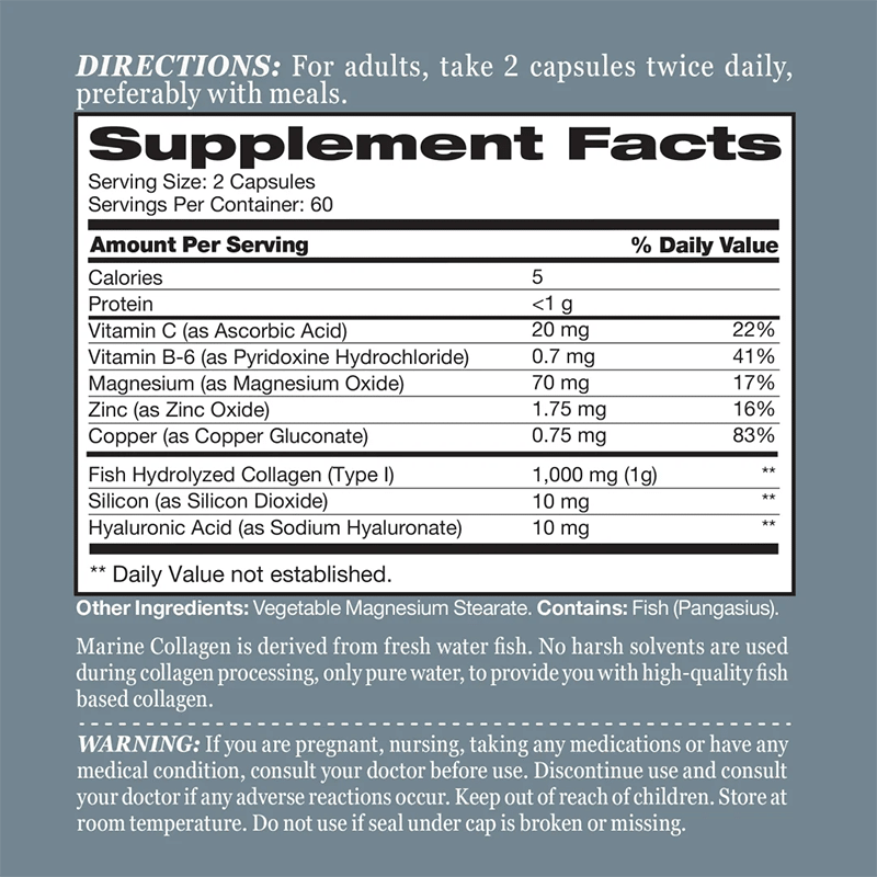 Hydrolyzed Marine Collagen Peptides with Hyaluronic Acid 120ct