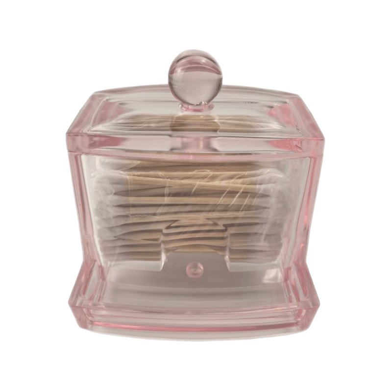 Filled Cotton Swab Holder - 100 Cotton Swabs - Pink