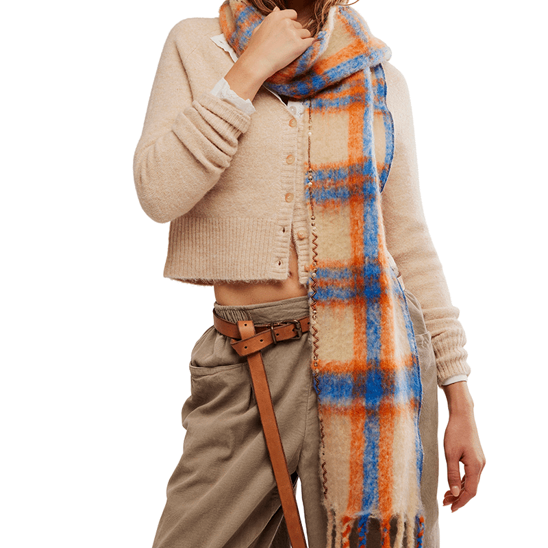 Highland Plaid Skinny Scarf