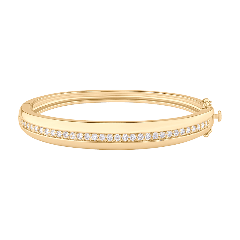 Center Row Cz Chubby Trend Bangle