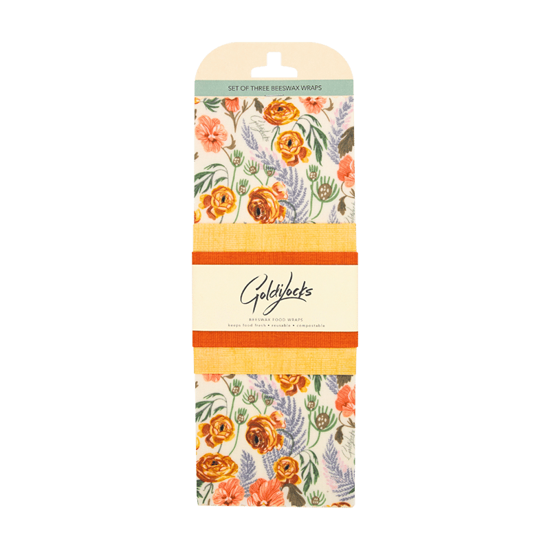 Beeswax Wraps Set 3x - Golden Floral