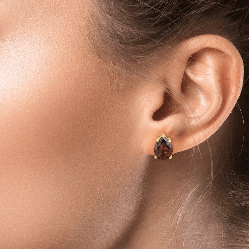 4Cttw Pear Cz Stud Post