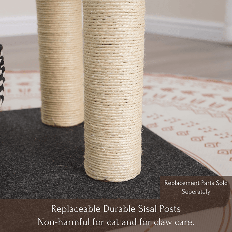 49" Ace Handwoven Black & White Cat Tree