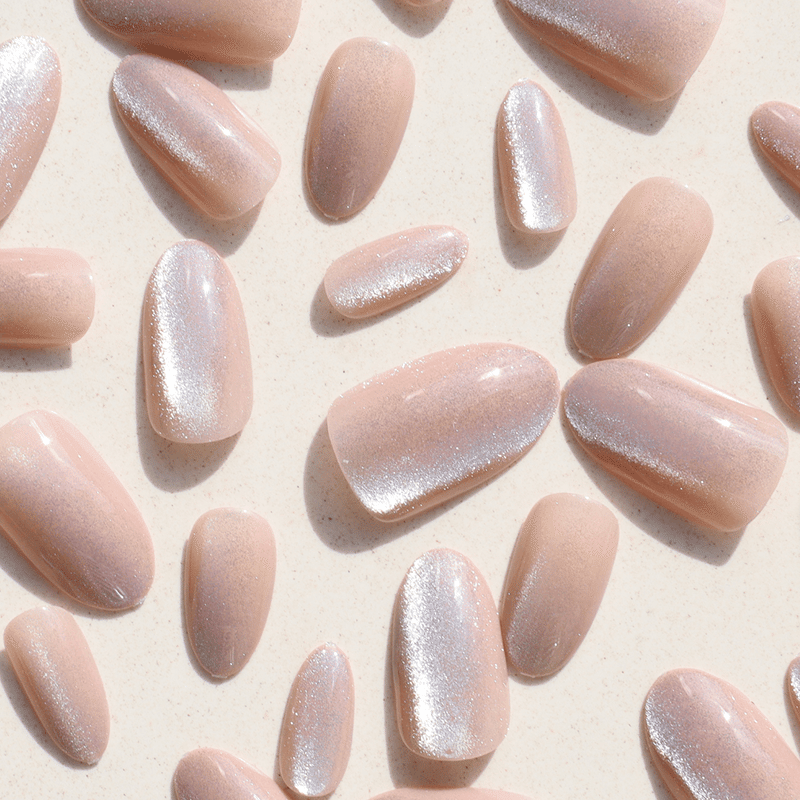 Nude Cat Eye Press On Nails