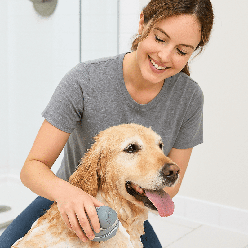 Silicone Massaging Dog Brush with Soap Dispenser (2 Pack)