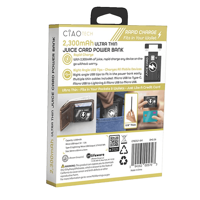 2300mAh Ultra Thin Power Bank